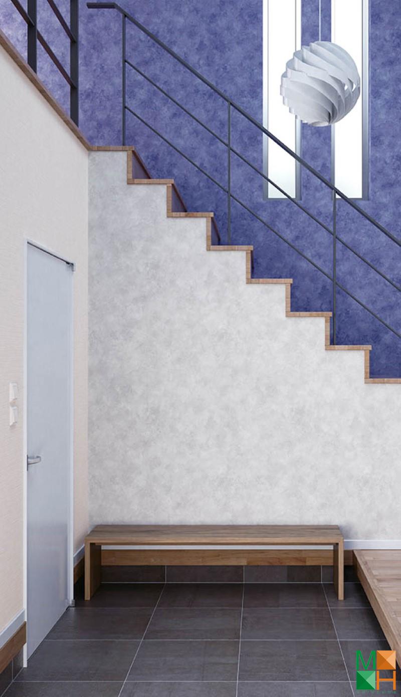 Giấy dán tường Nhật Bản giả xi măng hiện đại P079_01_6143_6144_6145