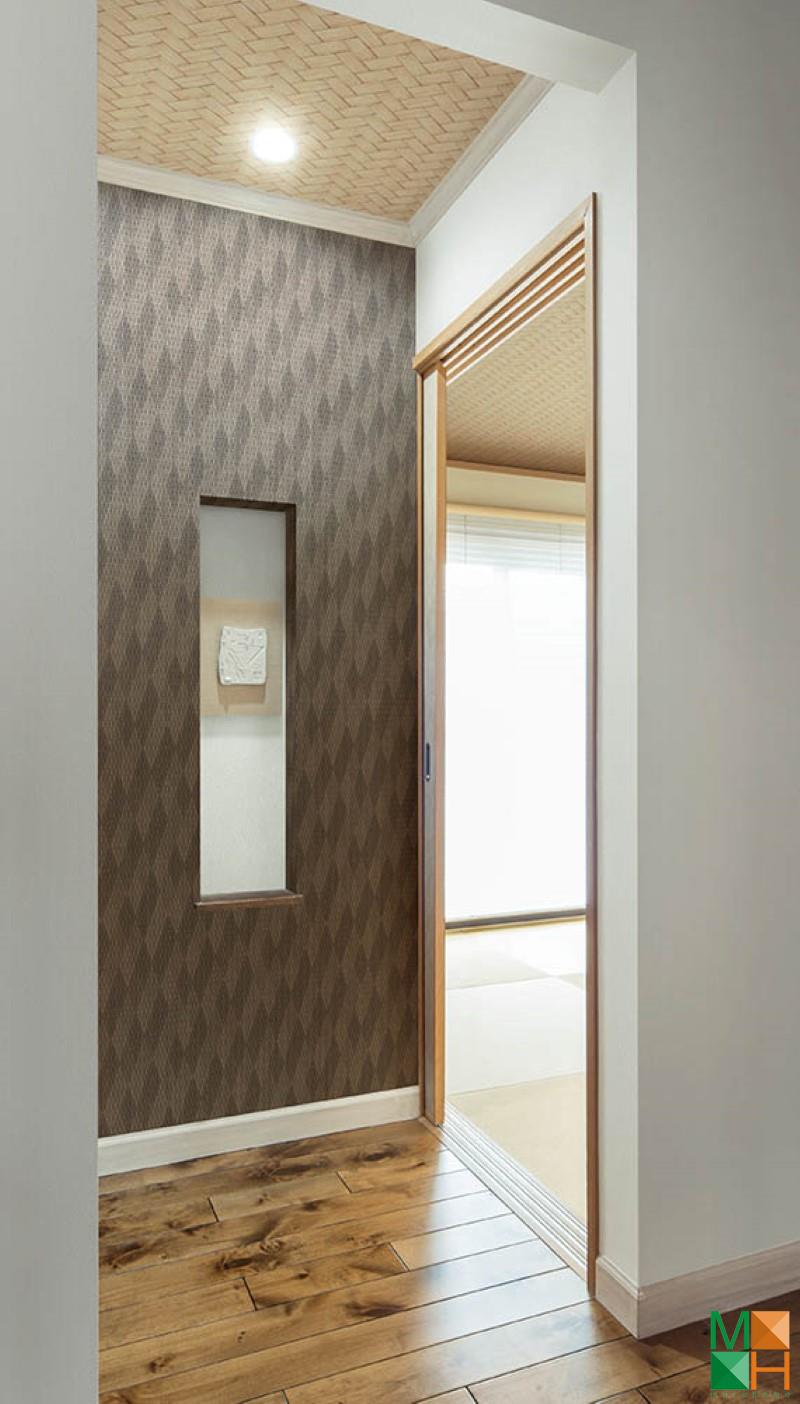 Giấy dán tường Nhật Bản màu trầm hiện đại P076_01_6136_6137_6595