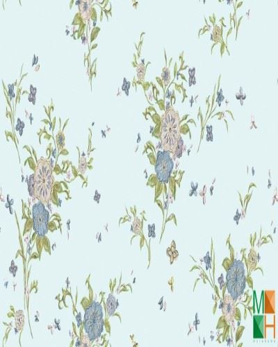 Giấy dán tường họa tiết hoa leo màu xanh 88126-4